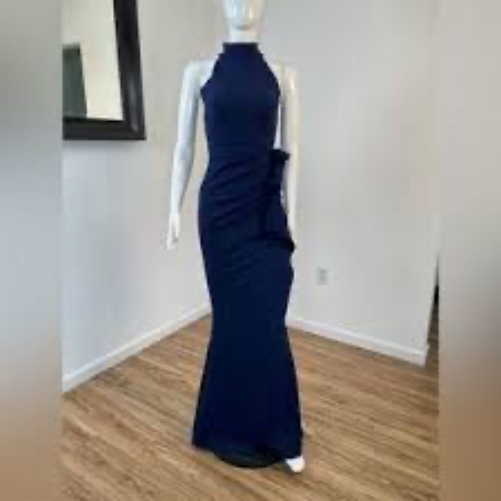 Chiara Boni La Petite Robe Gudrun Halter Ruffle Gown